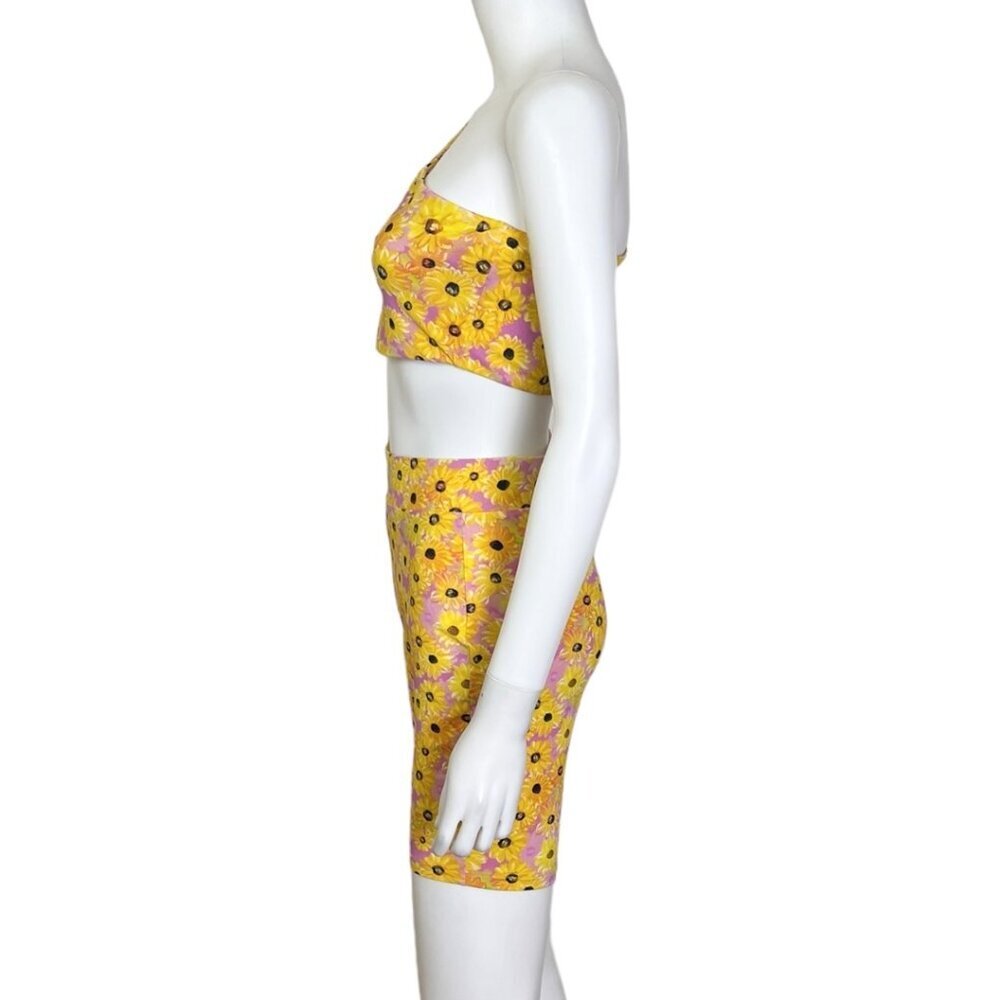 Zara Sunflower Biker Short Set - sz M/L - Picture 8 of 9